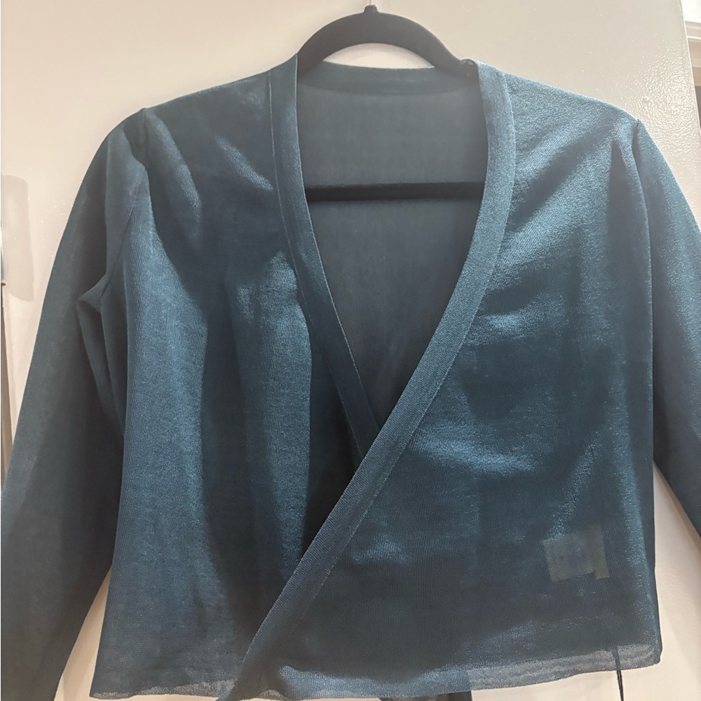Alaia Teal Wrap Cardigan